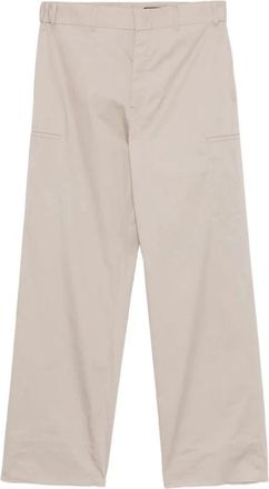 Fendi Rechte broek - Heren - Straight fit broeken - Beige - L - Katoen - Broeken