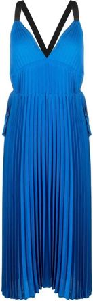 Proenza Schouler Broomstick Pleated Tank Jurk - Dames - Casual kleedjes - Blauw - XS - Polyester - Kleedjes