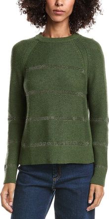 Forté Cashmere Crystal Wool & Cashmere-Blend Raglan Sweater
