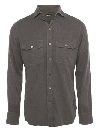 Tom Ford cotton checked shirt - Grey