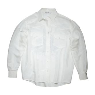 Acne Studios Wit overhemd met knopen - Cowboy-ge&iuml;nspireerd - Heren - Zakelijke Overhemden - Wit - M - Overhemden