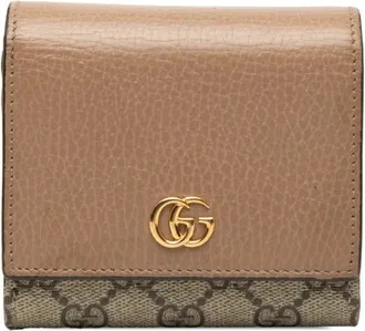 Gucci Beige Brown Pvc Leather Wallet (Bi-Fold) (Pre-Owned)