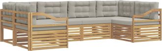 vidaXL Conjunto De Sof&aacute;s De Exterior 6 Uds. Blanco Y Gris Claro Vidaxl