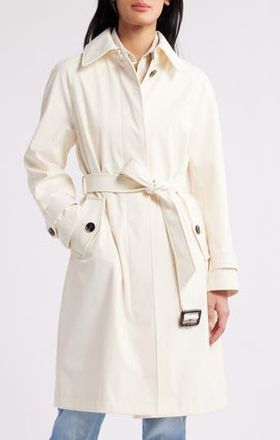Max Azria Water Resistant Belted Trench Coat in Bone at Nordstrom Rack, Size X-Large