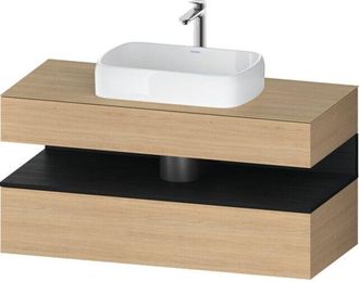 Duravit Duravit - Qatego Consola Mueble Bajo Lavabo, 1 Extra&iacute;ble, 1 Caj&oacute;n