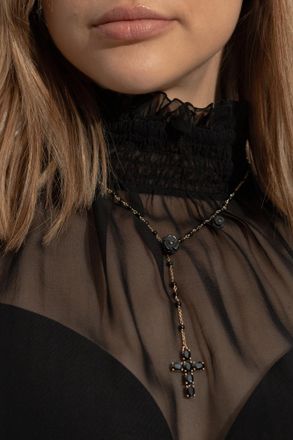 Dolce & Gabbana Necklace With Precious Stones, Womens, Black