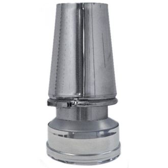 MBM Tubo De Chimenea De Pared Doble Aislado De Acero Inoxidable Con Sombrero C&oacute;nico Terminal Dn 100/150