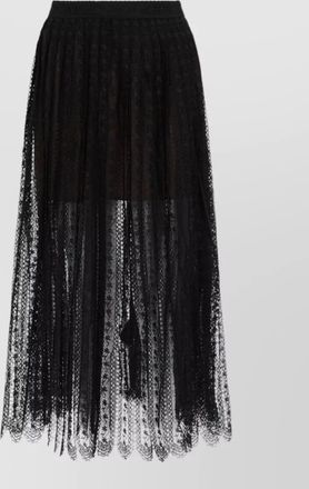 Self Portrait pleated lace midi skirt