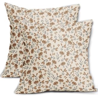 OEM Funda De Coj&iacute;n De Dos Piezas Con Estampado Floral En Tono Gris Parduzco, 20x20 Pulgadas, Estampado Floral Peque&ntilde;o De Estilo R&uacute;stico Vintage, Funda De 