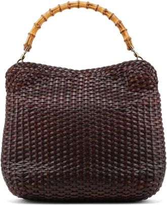 Gucci Tweedehands leren handtassen - Dames - Vintage Handtas - Bruin - ONE Size - Leer - Vintage