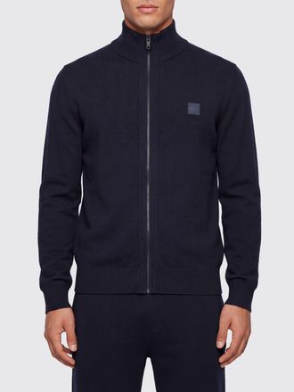 HUGO BOSS Felpa dolcevita in cotone e cashmere con chiusura a zip