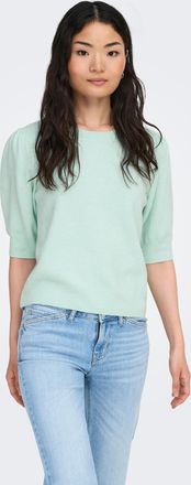 Only Strickpullover ONLY ONLRICA LIFE 2/4 PULLOVER KNT NOOS, Damen, Gr. XL, mist gr&uuml;n detail:melange, Strick, Obermaterial: 93% Polyester, 4% Nylon, 3% Ela