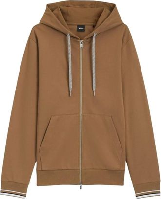 HUGO BOSS C-Spence 109 Zip Hoodie - Heren - Vesten met rits - Beige - S - Katoen - Hoodies & sweatvesten