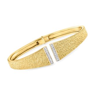 Ross-Simons Diamond Cuff Bracelet in 18kt Gold Over Sterling