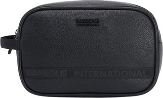 Barbour Blackwall Washbag - Heren - Toilettassen - Zwart - ONE Size - Leer - Tassen