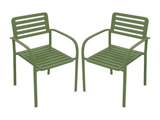 VENTE-UNIQUE.COM Silla de jard&iacute;n metal verde