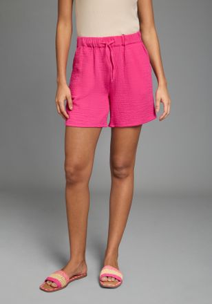 Laura Scott Shorts LAURA SCOTT, Damen, Gr. 34, N-Gr, pink, Web, Obermaterial: 100% Baumwolle, unifarben, Hosen Shorts, feminine Stoffhose, aus Baumwolle, leichtes