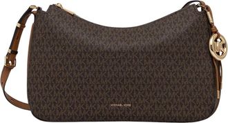 Michael Kors Nolita Medium Signature Logo Shoulder Bag - Dames - Schoudertassen - Bruin - ONE Size - Katoen - Tassen