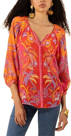 Hale Bob Freyja Long Sleeve Silk Top