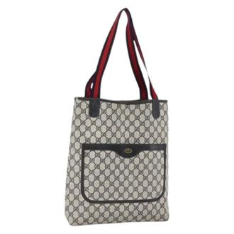 Gucci Pre-owned Tote Bags, female, Blue, Size: ONE SIZE Pre-owned Vintage GG Canvas Tote Bag