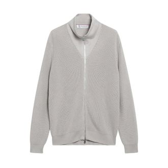 Brunello Cucinelli Brunello Cucinelli, Zip-throughs, male, Gray, Size: L M2873356 Cardigan
