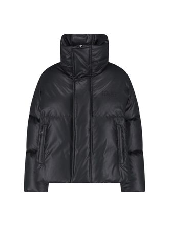 Maison Margiela Black Cropped High Collar Down Jacket