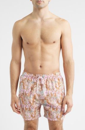 Boardies Floral Swim Trunks in Pink at Nordstrom, Size Xx-Large