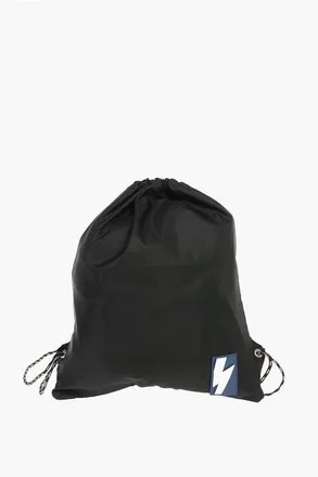 Neil Barrett solid color drawstring backpack with two-tone laces size Unica