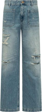 Seafarer Blue Straight High Rise Jeans