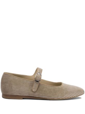 Le Monde Beryl corduroy buckle ballet flats - Brown