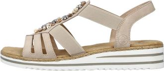 Rieker Flat Sandalen - Dames - Sleehakken - Beige - 42 EU - Schoenen