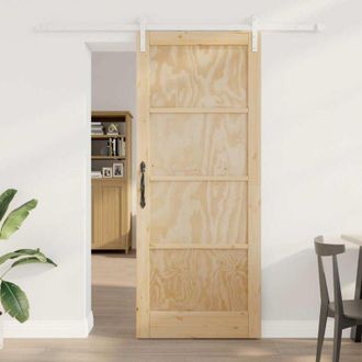 vidaXL Vidaxl - Puerta Corredera Manual Natural Y Blanco 86 X 211 Cm