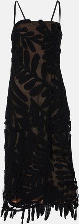 Oscar De La Renta Cotton crochet midi dress