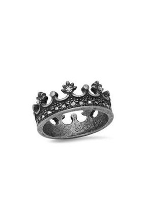 Steeltime Mens Black Ion Plated Stainless Steel Crown Ring at Nordstrom Rack, Size 10