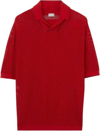 Burberry EKD Silk Cotton Mesh Polo Shirt, Size XX-Small