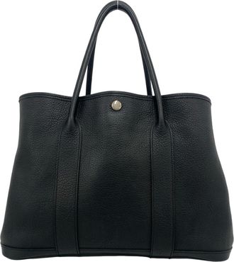 Herm&egrave;s Black Negonda Leather Handbag Tote Bag (Pre-Owned)