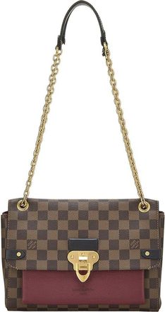 Louis Vuitton Brown Damier Ebene & Leather Vavin Wallet On Chain (Authentic Pre-Loved)