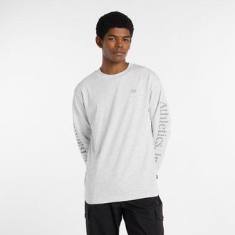 New Balance Hombre Athletics Classic Long Sleeve en Gris, Algod&oacute;n, Talla 2XL