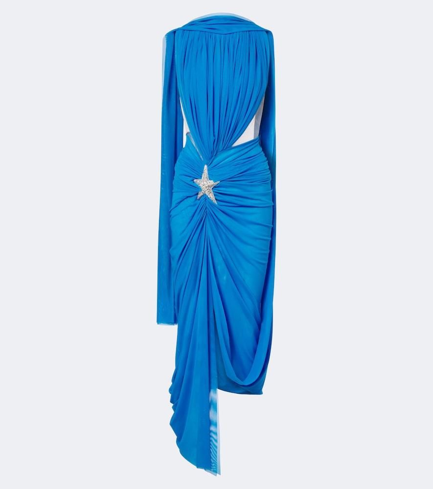 DAVID KOMA Asymmetric feather-trimmed cocktail dress from $2,422.00