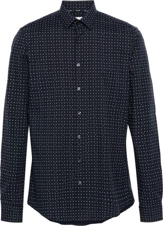 Calvin Klein geometric-print cotton shirt - men - Cotton/Spandex/Elastane - 39 - Blue