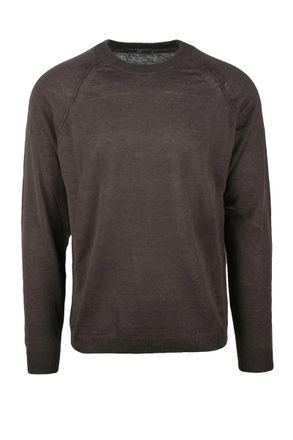 Daniele Fiesoli Brown Raglan Linen Cotton Pullover