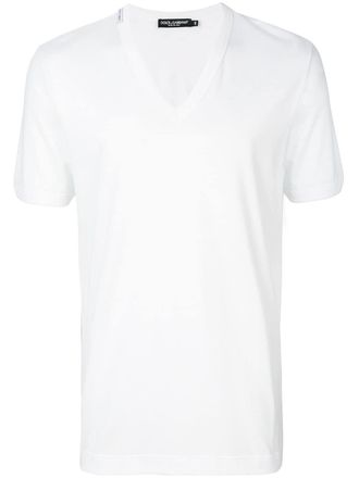 Dolce & Gabbana v-neck T-shirt - men - Cotton - 48 - White