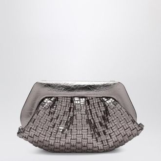 Themoir&egrave; Woven silver clutch