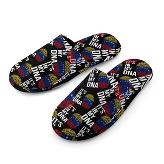 Generic Its In My DNA Venezuela Flag Mens Cozy Memory Foam Slippers Warm Cotton House Shoes Comfy Slipper for Indoor Outdoor