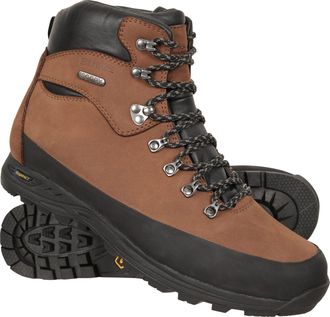 Mountain Warehouse Quest Mens Walking Boots IsoGrip Outsole Waterproof Hiking Shoes Brown