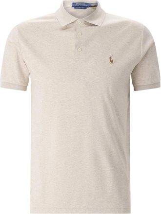 Polo Ralph Lauren Custom Slim-Fit Poloshirt - Heren - Polos - Beige - 2XL - Katoen - Tops