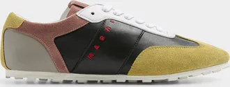 Marni Womens Leather and suede colour-block sneakers Women
