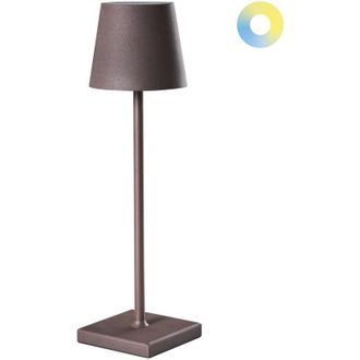 Beliani Table Lamp Brown Aluminium Indoor Outdoor Modern with Touch Switch USB Cable Charging Wireless BACEIRO