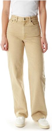 Nudie Jeans Wide Jeans - Dames - Loose Fit Jeans - Geel - W27 L32 - Jeans
