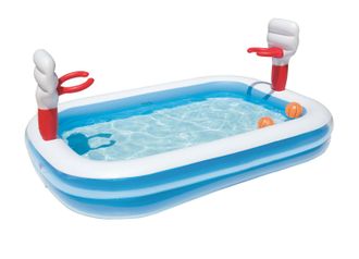 Bestway Piscina Family Basketball Con 2 Palle E Canestri Cm.251x168x102h